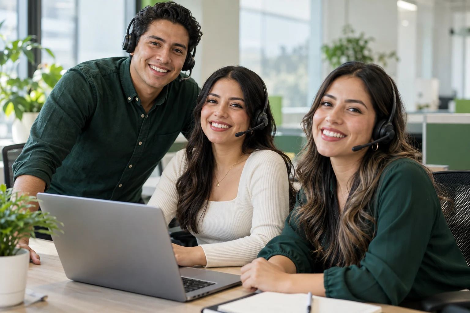 Equipo colaborando en un espacio de trabajo